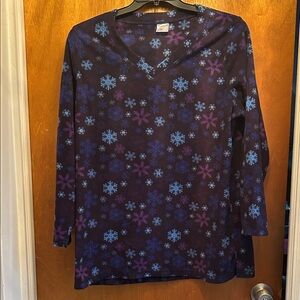 Just My Size Purple and Blue Snowflake Tunic